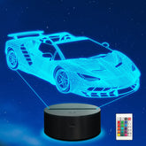 Ammonite Race Car Lamp 3D-effect glow creates a soothing bedtime ambiance