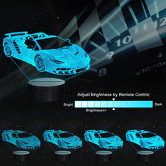 Ammonite Race Car Lamp color modes offer vibrant ambiance for kids rooms