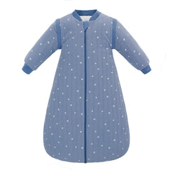 amo nenes baby sleep sack front view with blue-white stripes ensuring cozy sleep