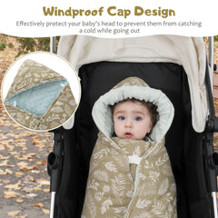 Amo Nenes infant car seat blanket in white leaf pattern suits stroller outings