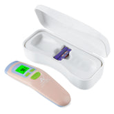 Amplim AmpMed no-touch thermometer pink with fast 1-second readings.