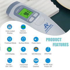 Amplim forehead thermometer kids use delivers pediatric-friendly rapid readings for families.