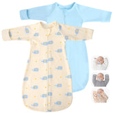 Amrcbb transitional swaddle sack arms-up illustration showing secure sleep transition