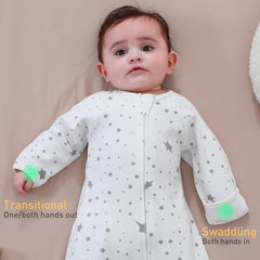 Amrcbb transitional swaddle two-way zipper enables easy diaper changes without waking baby
