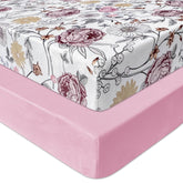 AMROSE microfleece crib sheet flat lay shows plush softness for baby comfort