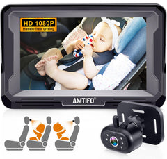 AMTIFO baby car camera backseat plug-and-play setup for quick monitoring.