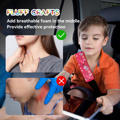AMUSEPROFI seatbelt cushion for children with breathable foam enhances long-ride comfort