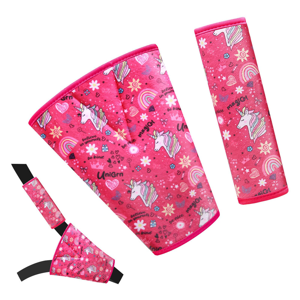 AMUSEPROFI super-soft car seat straps pad set with dinosaur pattern for comfy kid rides