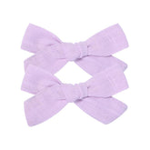 Amybasic 3-2 inch linen hair clip closeup highlights secure alligator grip for active toddler hairstyles