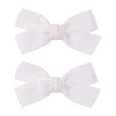 Amybasic adorable white hair bow clip set for baby girls enhances outfits with coordinated charm.