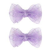 Amybasic organza bow 3.5-inch purple, pack of 2, ideal for party-ready hairstyles.