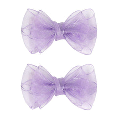 Amybasic organza bow 3.5-inch purple, pack of 2, ideal for party-ready hairstyles.