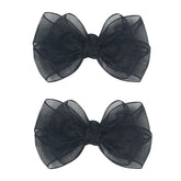 Amybasic organza bows in black closeup showing sheer elegance for special occasions