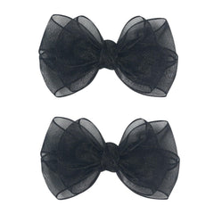 Amybasic organza bows in black closeup showing sheer elegance for special occasions