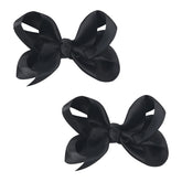 AMYDECOR 3 inch satin bow black closeup with silky shine