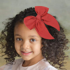 AMYDECOR 5.5 inch red fable bow stitching detail shows quality craftsmanship for durable wear