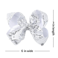AMYDECOR 6inch silver bow with sturdy clip helps keep hairstyle neat all day.