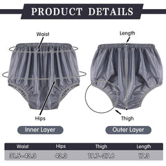 Amyhill gray leakproof underwear closeup fabric texture emphasizes soft, breathable material