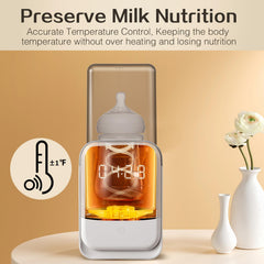 AMZBABYCHEF bottle warmer designed to fit most bottles with a wide neck.