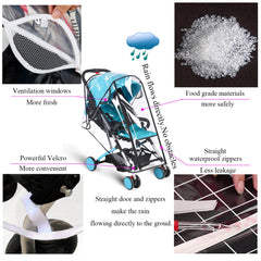 AncBace rain cover zipper-entry design for easy child entry and exit.