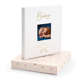 &And Per Se baby memory book cover closeup shows premium design for lasting keepsakes.
