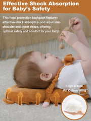 Anfrandce baby head protector backpack tiger close-up materials highlight soft fabric.