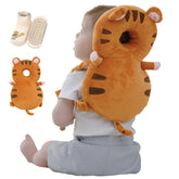 Anfrandce baby head protector backpack tiger front view for safe crawling.