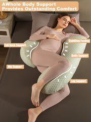 Anfrandce pillow wrapped around to cradle shoulders and hips for comfort