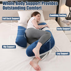 Anfrandce pregnancy pillow side-sleep support highlights adjustable comfort