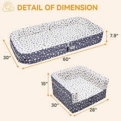 ANGELBECKE Toddler Travel Bed open mode offers cozy sleep on trips.