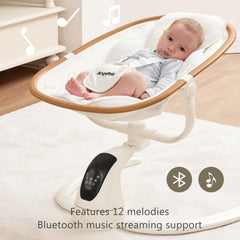 Angelbliss 180-degree seat rotation supports side-to-side or front-to-back soothing