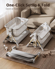 ANGELBLISS Baby Bassinet in incline position for comfortable resting and feeding.