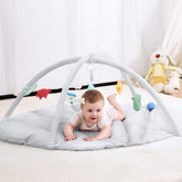 ANGELBLISS Baby Play Gym Mat grey surface promotes safe tummy time and visual tracking