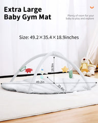 ANGELBLISS Baby Play Gym Mat tummy-time area encourages head lifting and mobility during play
