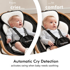 Angelbliss baby swing with side-to-side motion for gentle, comforting sway