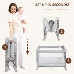 Angelbliss diaper changer with wipe-clean fabrics for quick changes