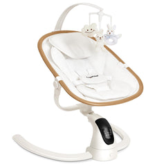 Angelbliss electric baby swing with wooden frame calms infants