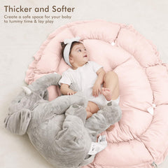 angelbliss thick soft reversible play mat plush surface supports comfortable tummy time and lounging