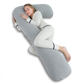 AngQi gray full-body-pillow offers versatile support for sleeping and lounging.
