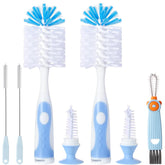 Anivona 3-in-1 bottle brush 11-inch cleans baby bottles effectively.