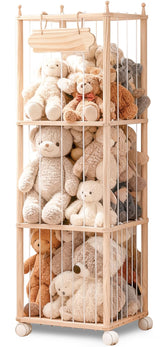Anmon stuffed animal storage wooden organizer with spacious capacity for 40+ plush toys