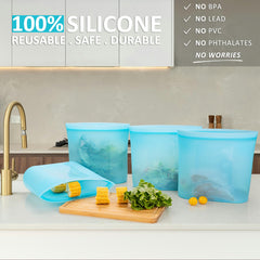 Annaklin extra-large 0.8 gal bags suitable for bulk foods and large leftovers.