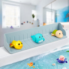 Annana bathtub splash guard front view helps keep floors dry during baths