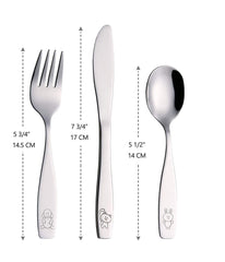 ANNOVA children forks closeup shows toddler-friendly handle for easy self-feeding.