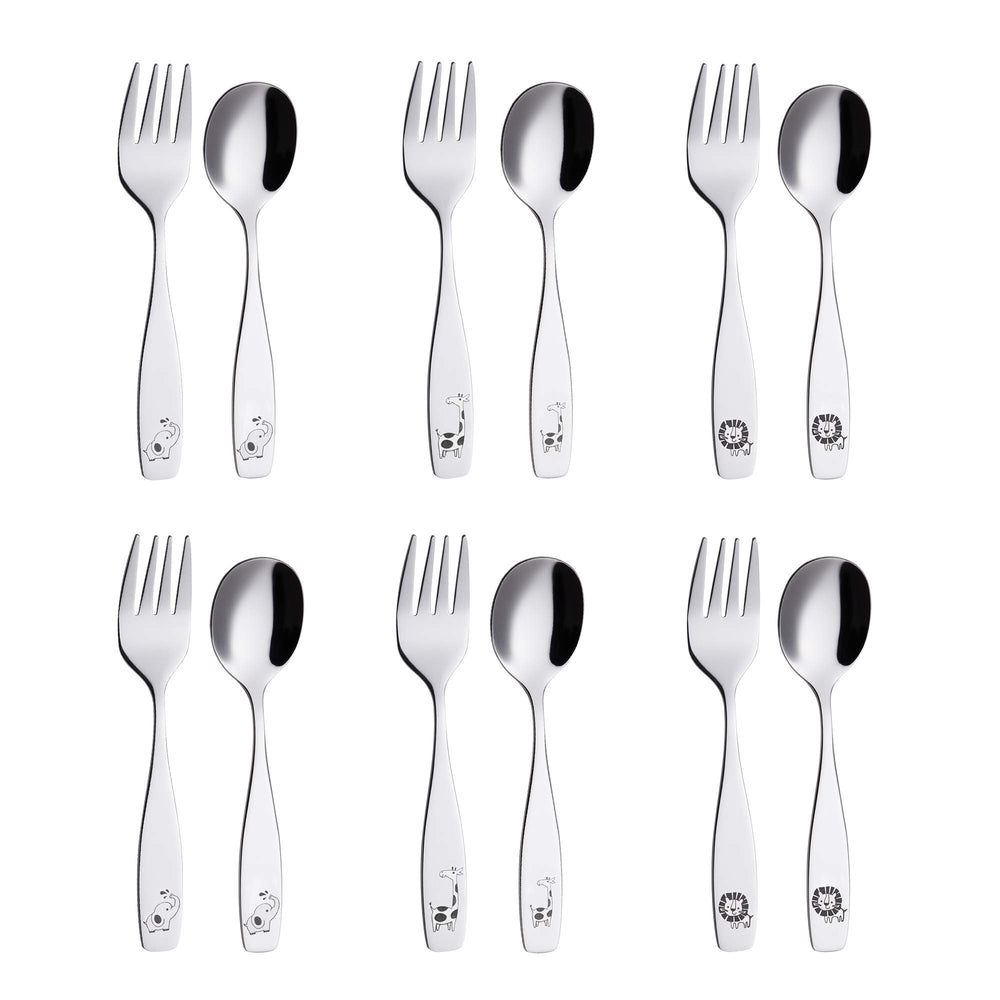 Annova Kids Silverware elephant etched handle shows durable toddler-friendly design for easy meals.