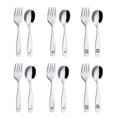 Annova Kids Silverware elephant etched handle shows durable toddler-friendly design for easy meals.
