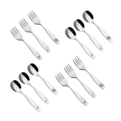 Annova Kids Silverware spoon grip-soft edge emphasizes comfortable hold for tiny fingers.