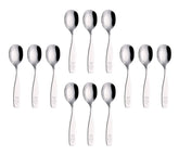 Annova kids silverware 12pc dog bunny engraved design for lunchbox.