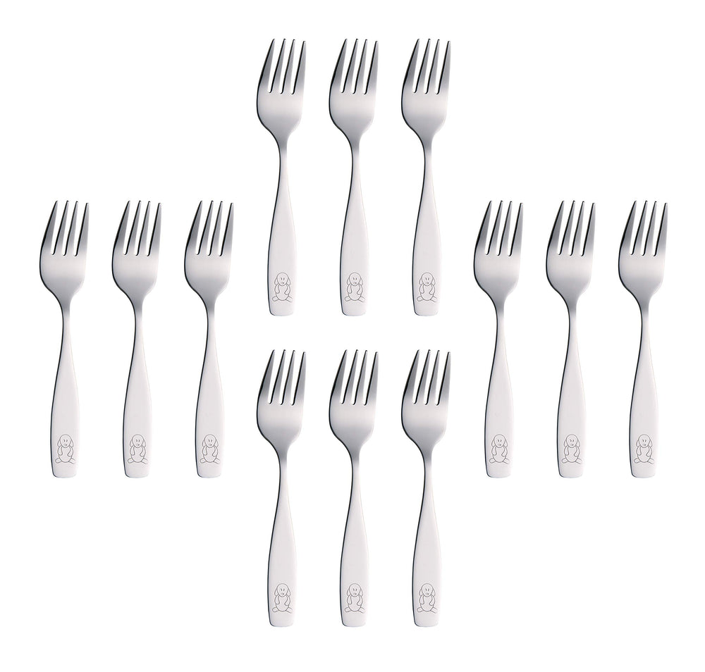Annova Kids Silverware 6-piece set forks, easy-to-hold for tiny hands