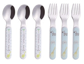 ANNOVA Kids Silverware dino fork in pastel colors supports early self-feeding and grip.